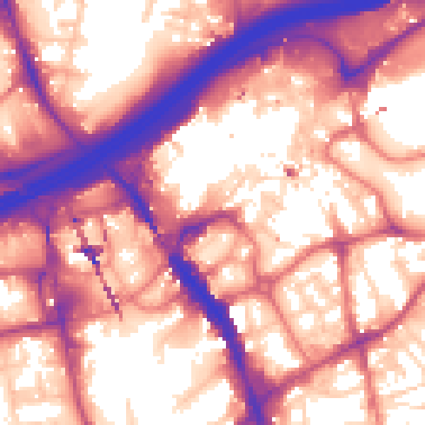 Daytime road noise heatmap for SK1 1AL