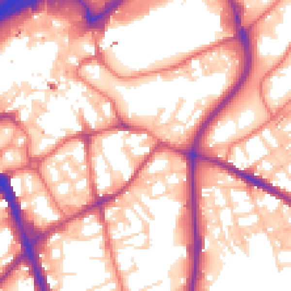 Daytime road noise heatmap for SK1 1AP