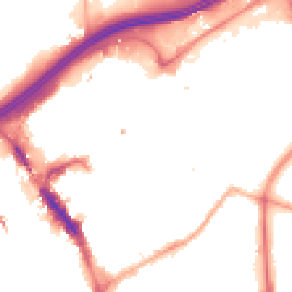 Night-time road noise heatmap for SK1 1AQ