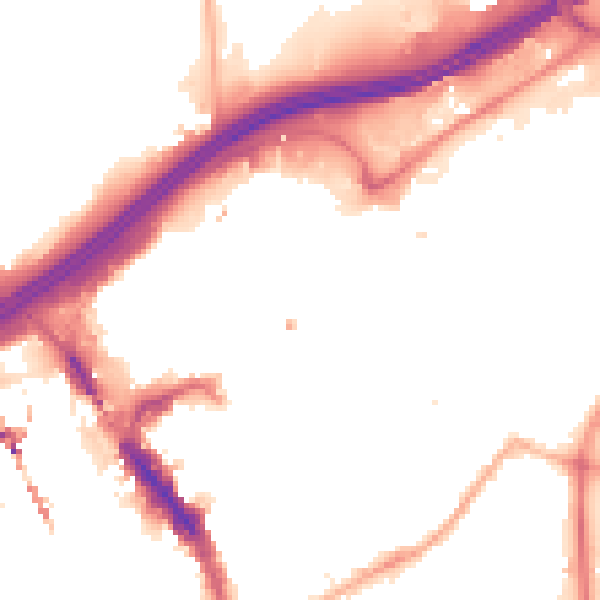 Night-time road noise heatmap for SK1 1AR
