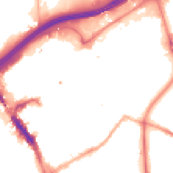 Night-time road noise heatmap for SK1 1AS