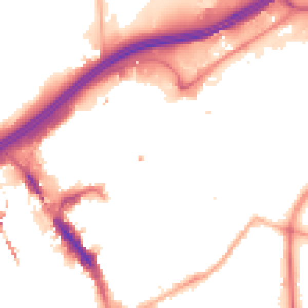 Night-time road noise heatmap for SK1 1AT