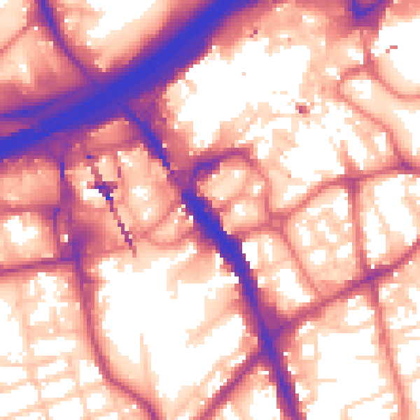 Daytime road noise heatmap for SK1 1DA