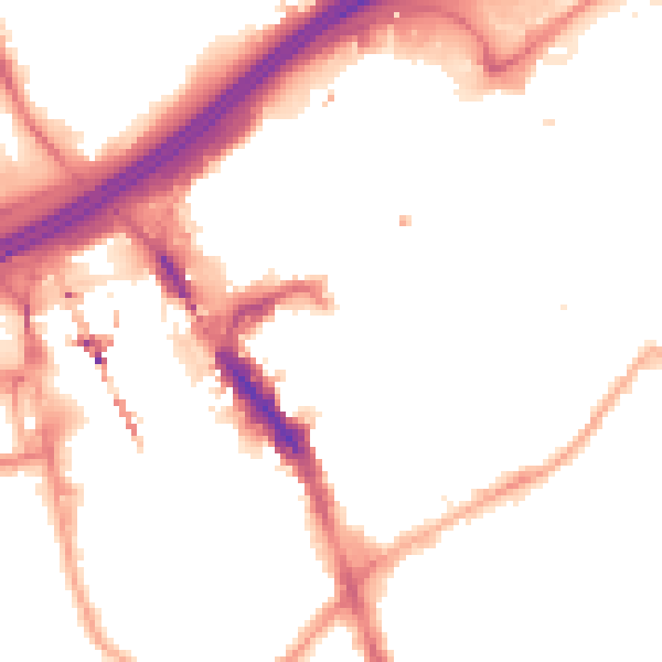 Night-time road noise heatmap for SK1 1DH