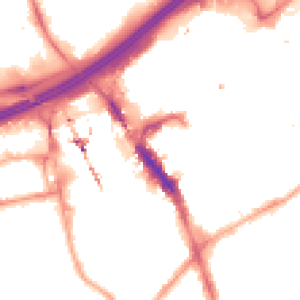 Night-time road noise heatmap for SK1 1DU