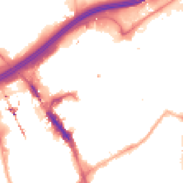Night-time road noise heatmap for SK1 1EB