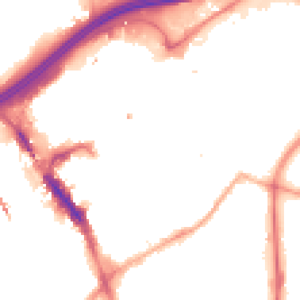 Night-time road noise heatmap for SK1 1EG