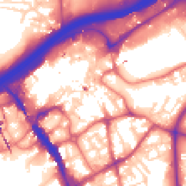 Daytime road noise heatmap for SK1 1EH