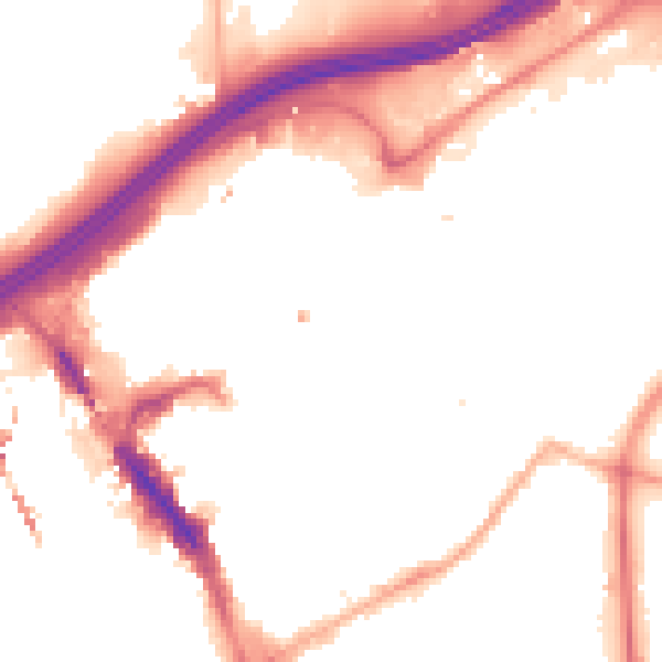 Night-time road noise heatmap for SK1 1EH