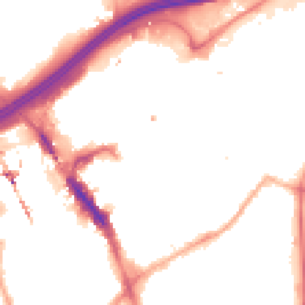 Night-time road noise heatmap for SK1 1EJ