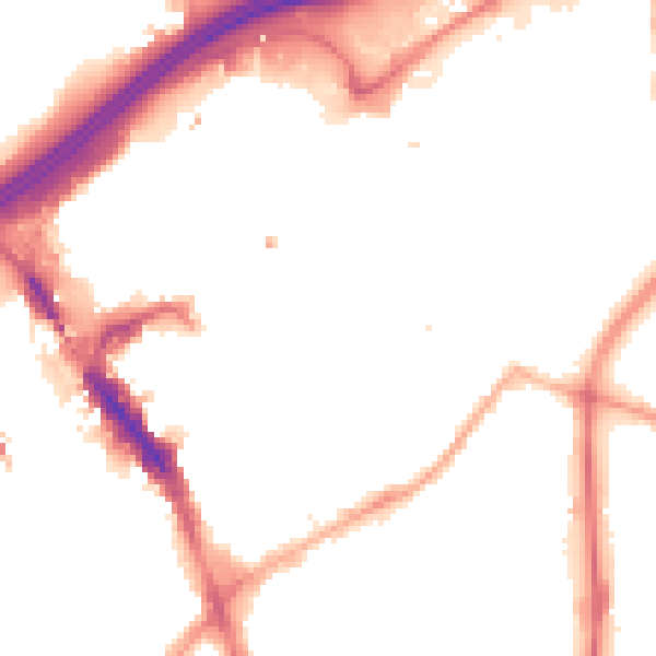 Night-time road noise heatmap for SK1 1EL