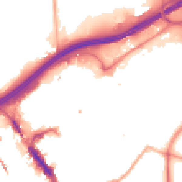 Night-time road noise heatmap for SK1 1EN