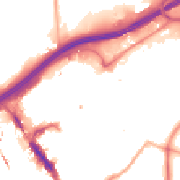 Night-time road noise heatmap for SK1 1ES