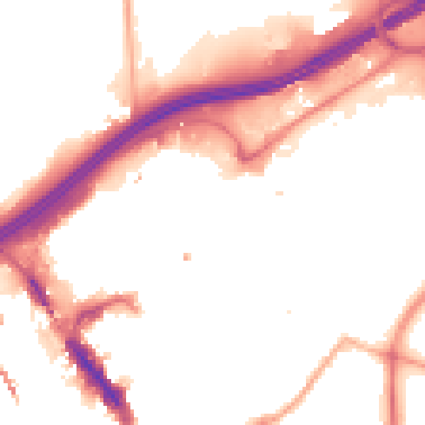 Night-time road noise heatmap for SK1 1EZ