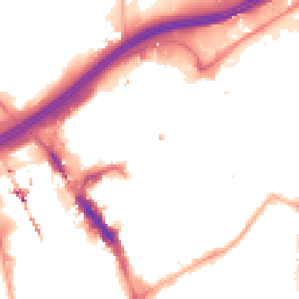 Night-time road noise heatmap for SK1 1HD