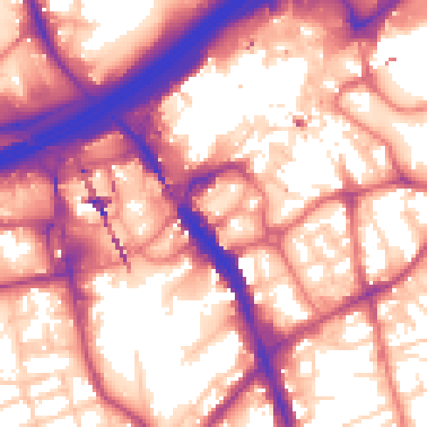Daytime road noise heatmap for SK1 1HE