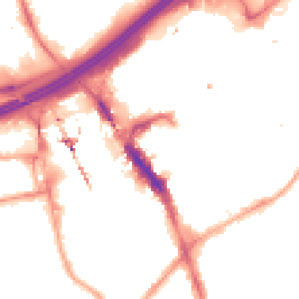 Night-time road noise heatmap for SK1 1HE
