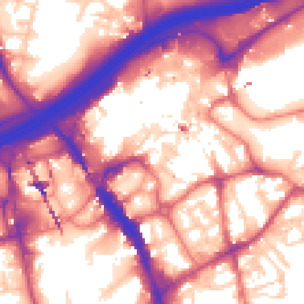 Daytime road noise heatmap for SK1 1HG