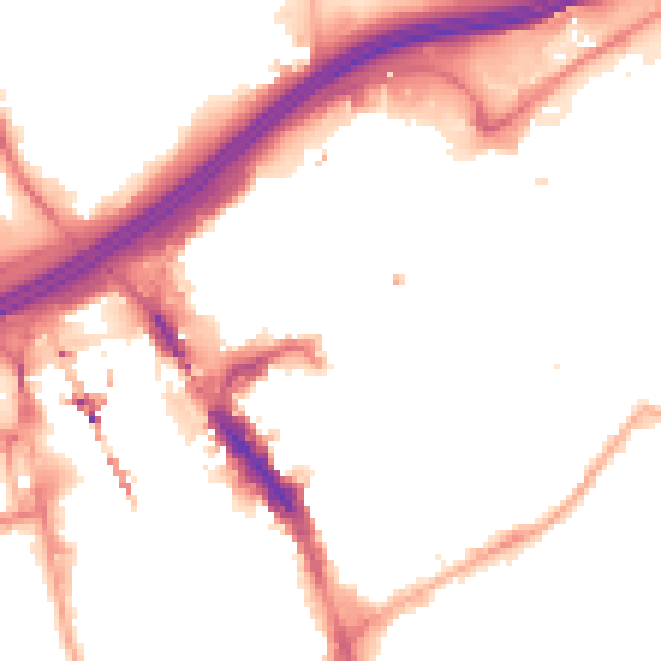Night-time road noise heatmap for SK1 1HG