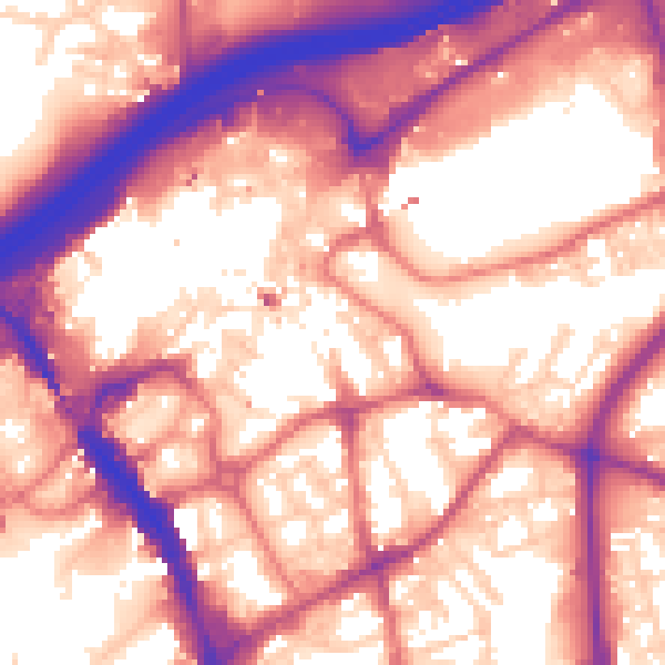Daytime road noise heatmap for SK1 1JQ