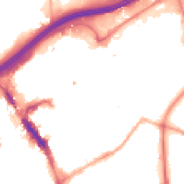 Night-time road noise heatmap for SK1 1JQ