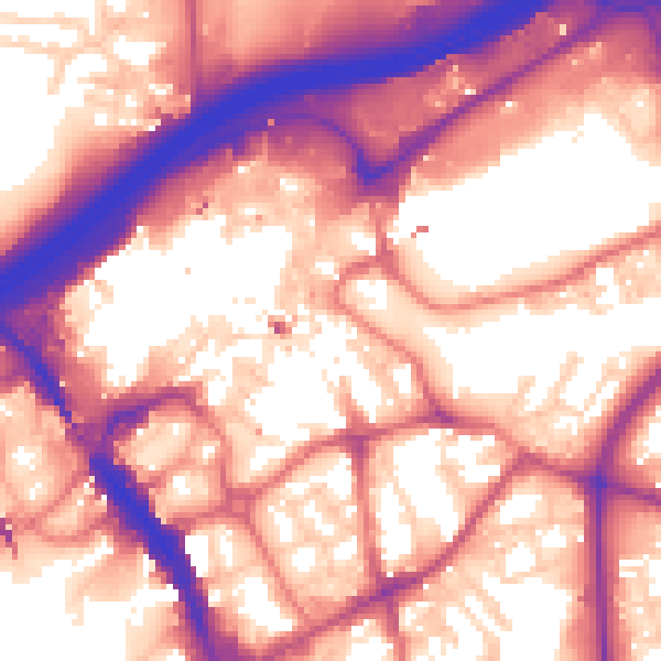 Daytime road noise heatmap for SK1 1JY