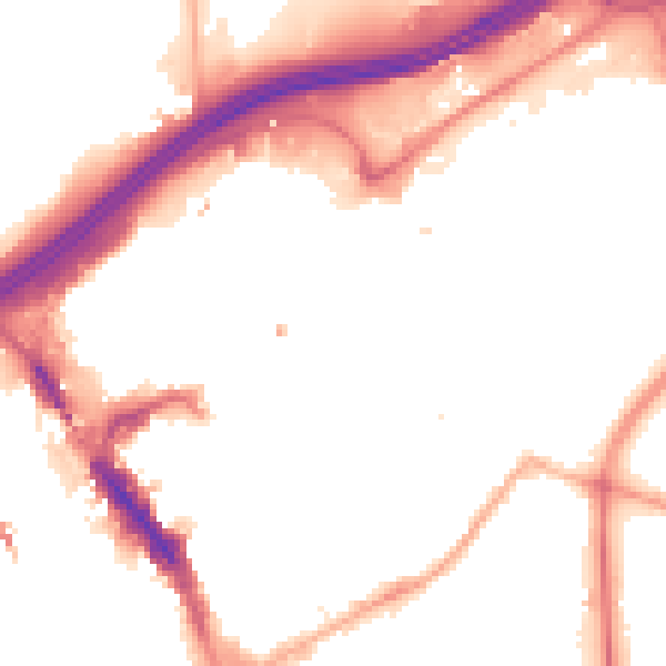 Night-time road noise heatmap for SK1 1JY