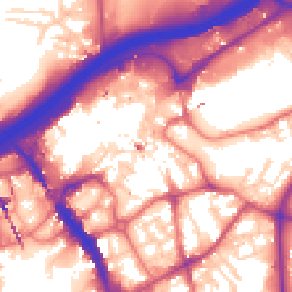 Daytime road noise heatmap for SK1 1JZ
