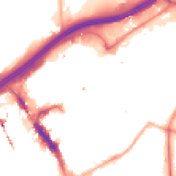 Night-time road noise heatmap for SK1 1JZ