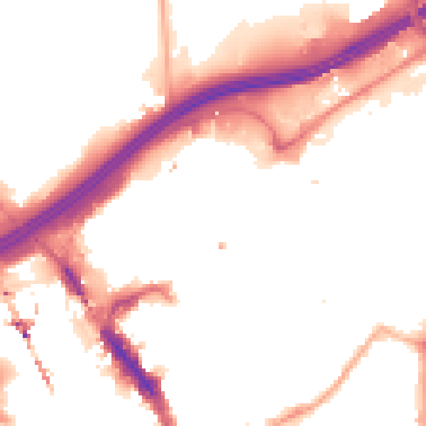Night-time road noise heatmap for SK1 1LF