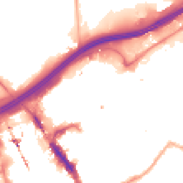 Night-time road noise heatmap for SK1 1LW