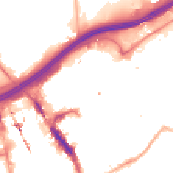 Night-time road noise heatmap for SK1 1NA