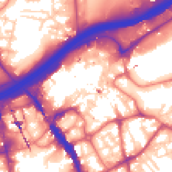 Daytime road noise heatmap for SK1 1NB