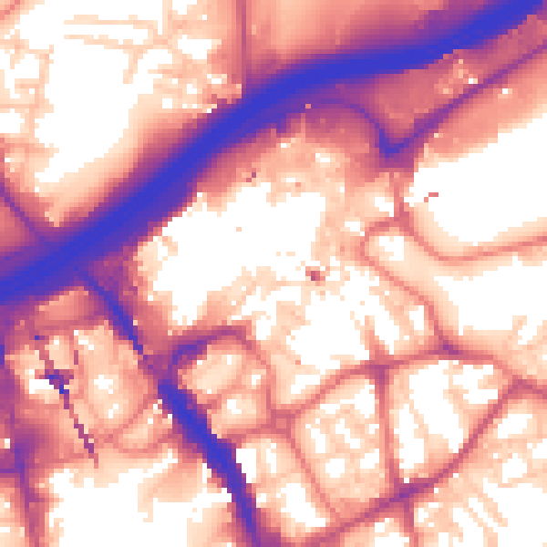 Daytime road noise heatmap for SK1 1NE