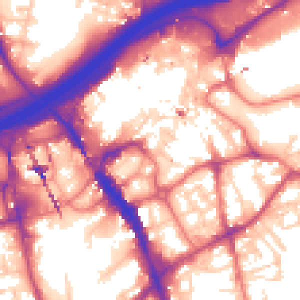 Daytime road noise heatmap for SK1 1NZ