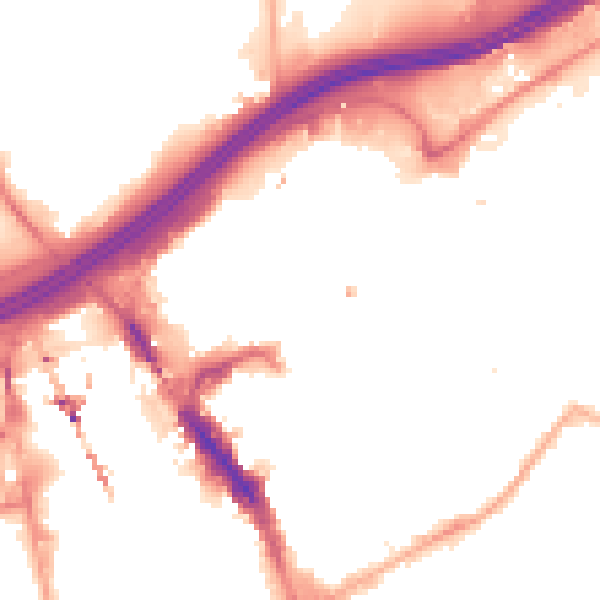 Night-time road noise heatmap for SK1 1PB