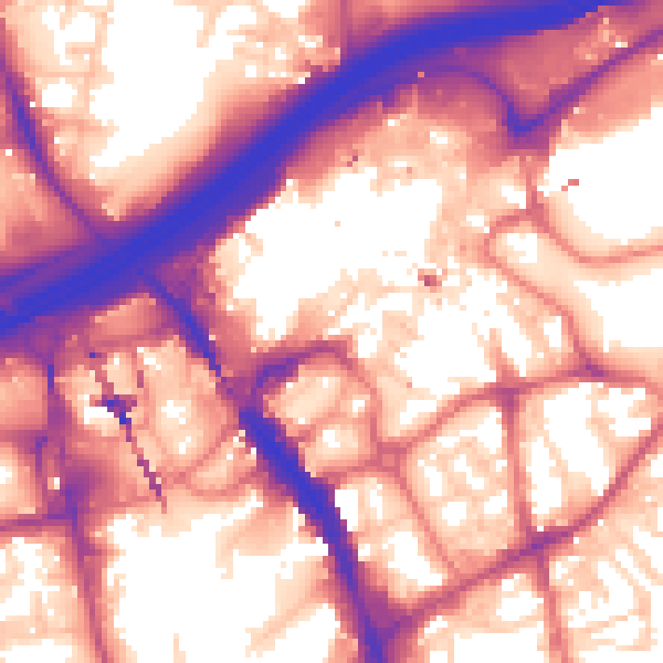 Daytime road noise heatmap for SK1 1PE