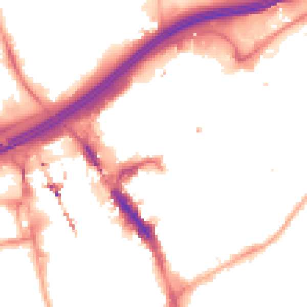 Night-time road noise heatmap for SK1 1PE