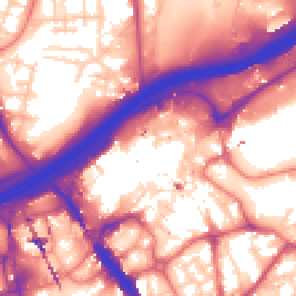 Daytime road noise heatmap for SK1 1PJ