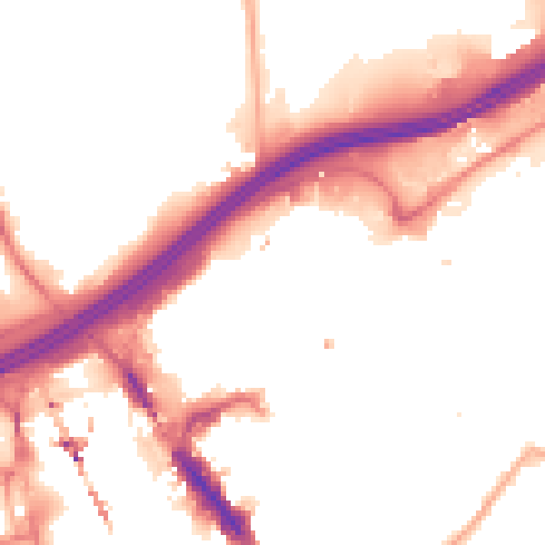 Night-time road noise heatmap for SK1 1PJ