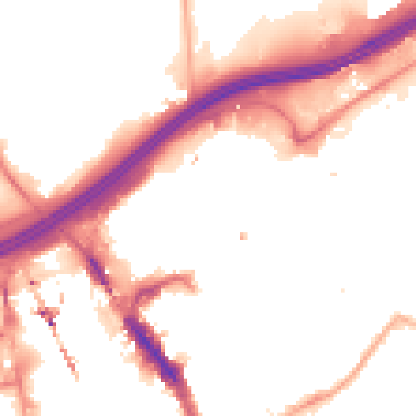 Night-time road noise heatmap for SK1 1PP