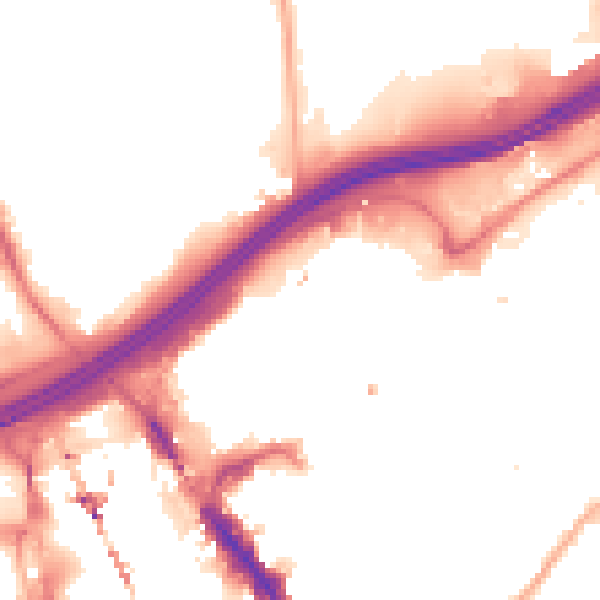 Night-time road noise heatmap for SK1 1SL