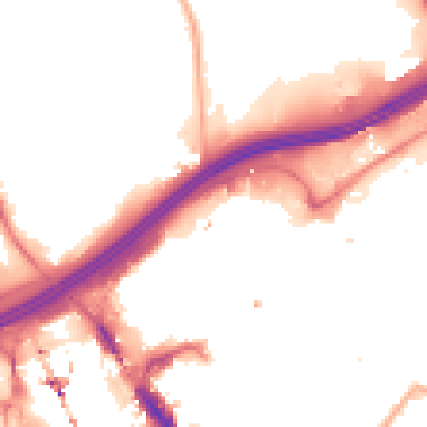Night-time road noise heatmap for SK1 1TA