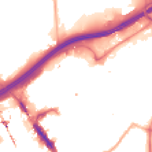 Night-time road noise heatmap for SK1 1XF