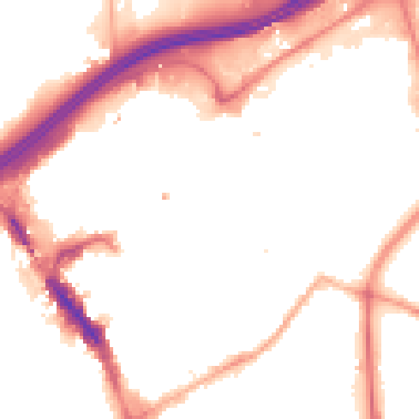 Night-time road noise heatmap for SK1 1YD