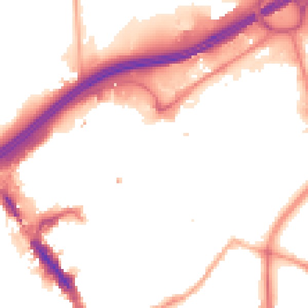 Night-time road noise heatmap for SK1 2AG