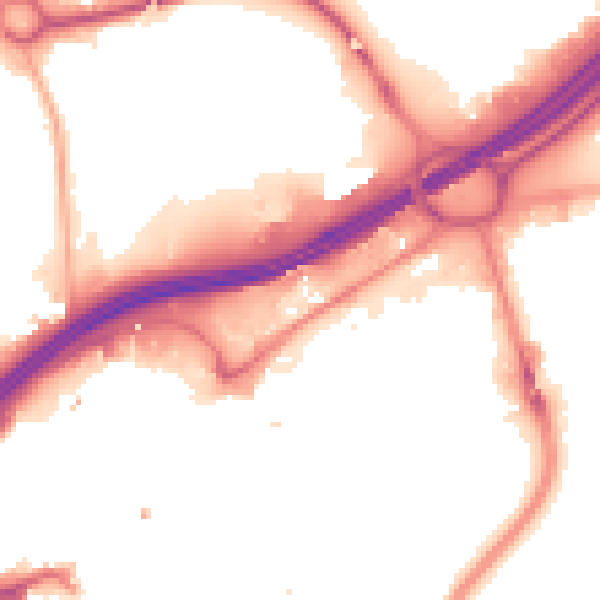 Night-time road noise heatmap for SK1 2BZ