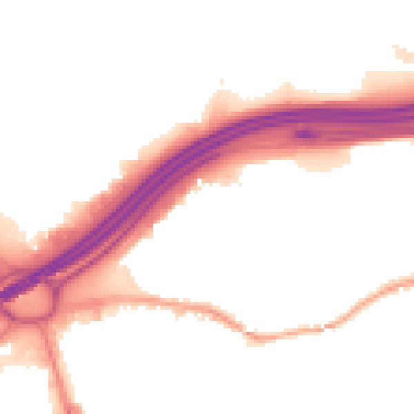 Night-time road noise heatmap for SK1 2EZ
