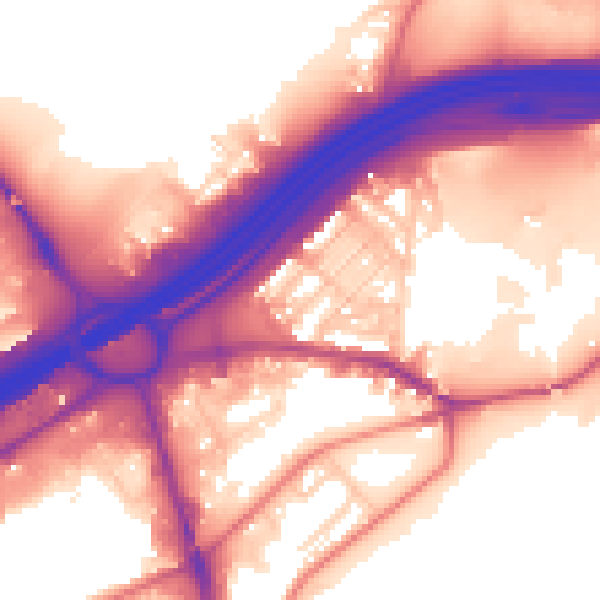 Daytime road noise heatmap for SK1 2LF