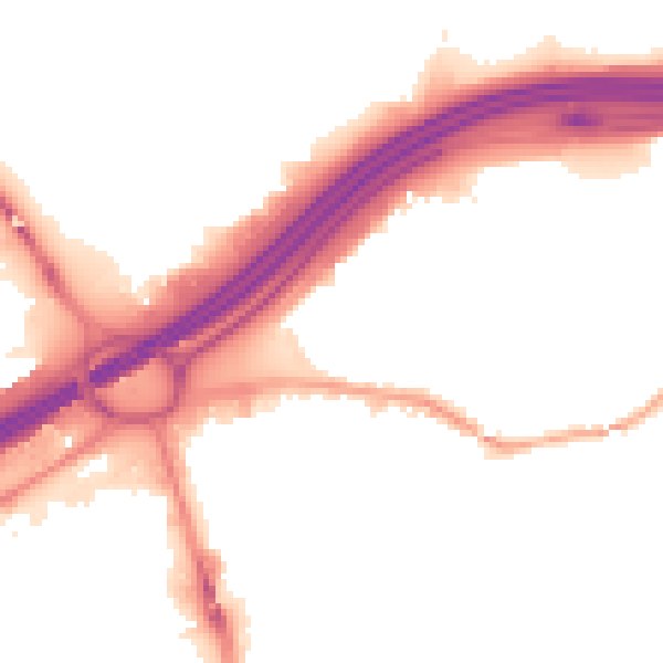 Night-time road noise heatmap for SK1 2LF